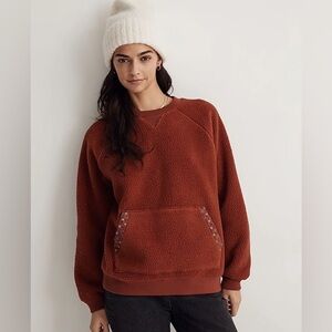 Madewell Brick Red Textured Sweatshirt